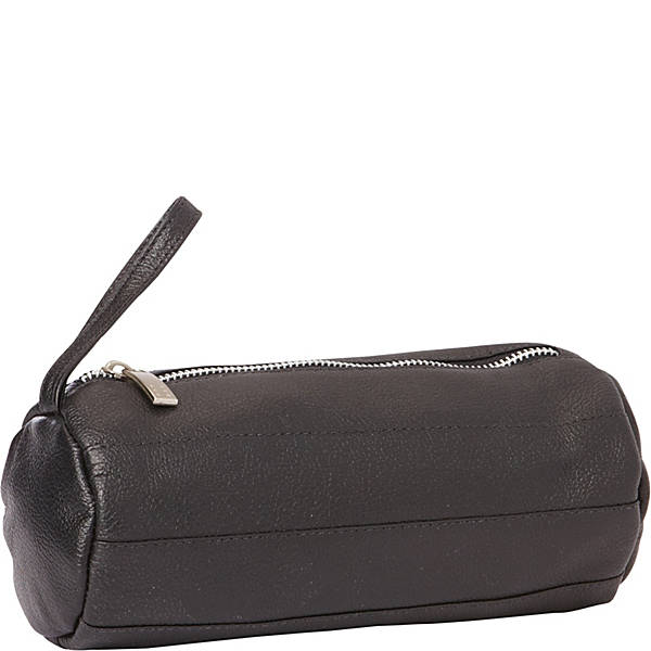 Leather Cylinder Cosmetic Bag