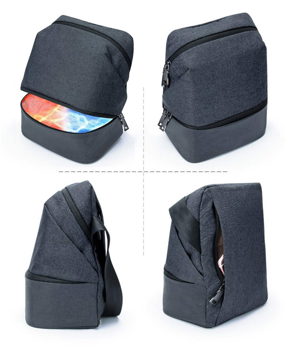 Lunch Bag 2-Layer With Insulated Picnic Cooler For Picnic Travel Work With Zipper