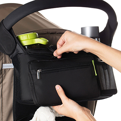 BEST STROLLER ORGANIZER for Smart Moms, Premium Deep Cup Holders, Extra-Large Storage Space for iPhones, Wallets, Diapers, Books, Toys, iPads, The Perfect Baby Shower Gift