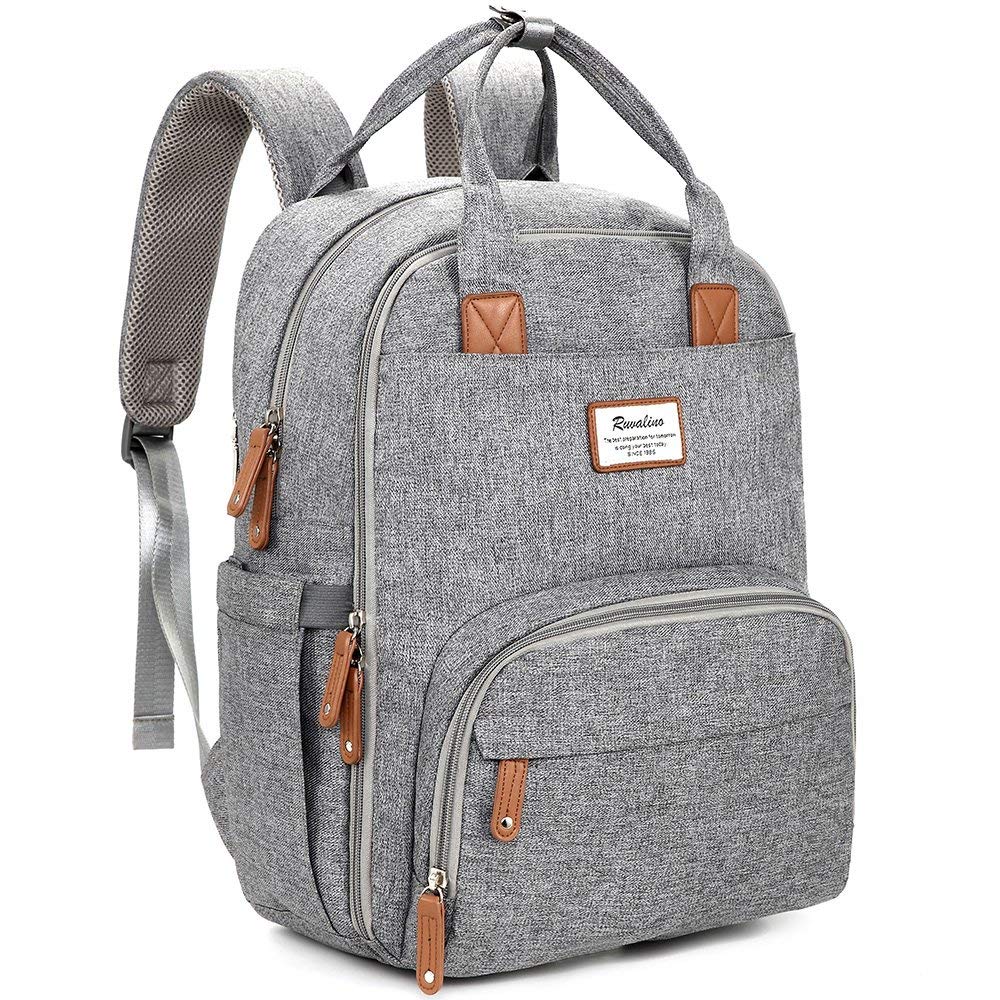 Diaper Bag Backpack, acbags.com Multifunction Travel Back Pack Maternity Baby Nappy Changing Bags, Large Capacity, Waterproof and Stylish, Gray