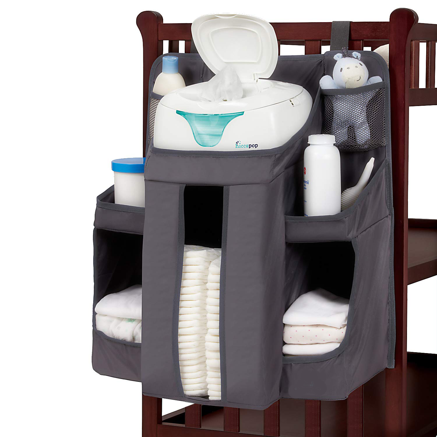 Acbags.com Nursery Organizer and Baby Diaper Caddy | Hanging Diaper Organization Storage for Baby Essentials | Hang on Crib, Changing Table or Wall