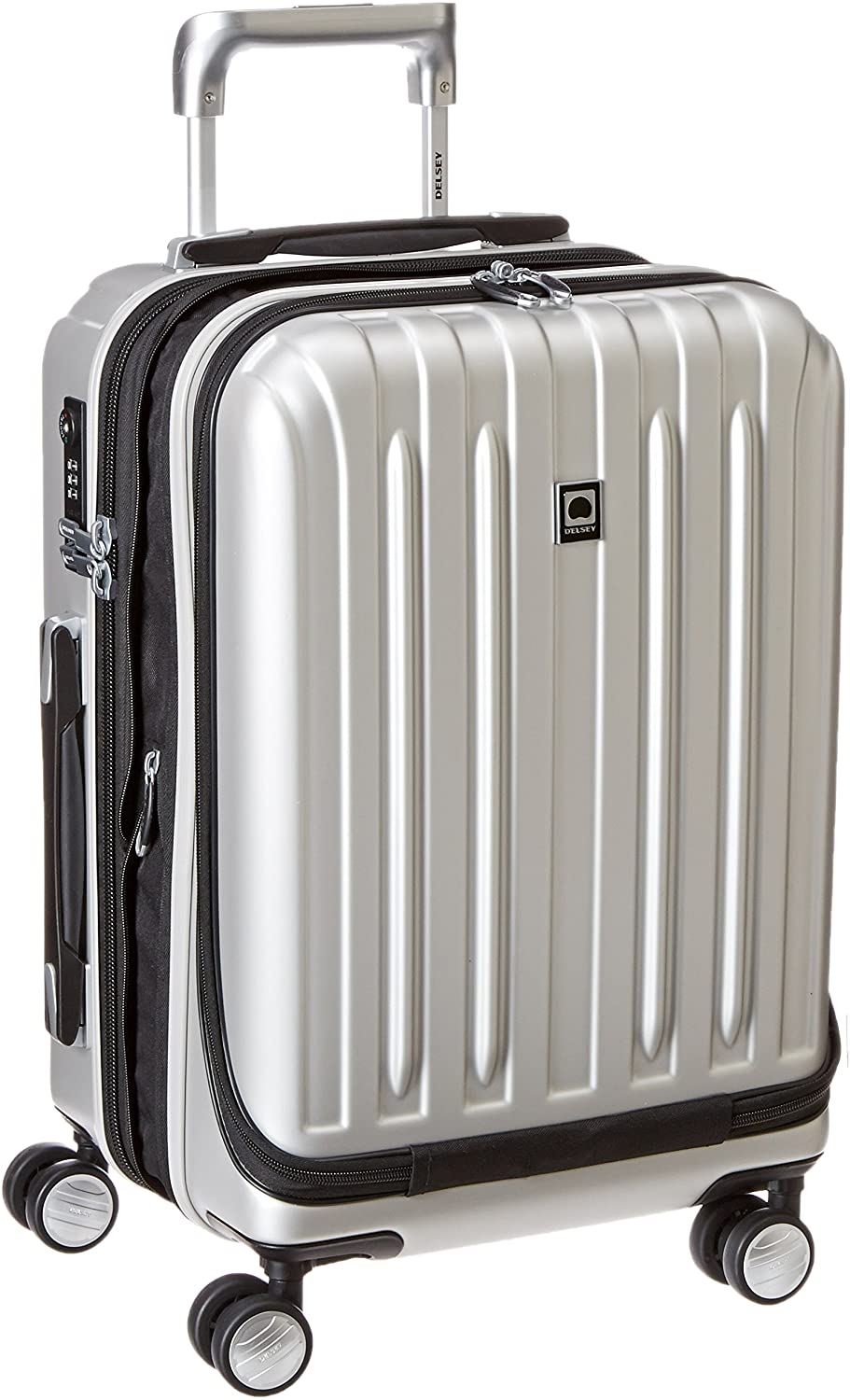 Acbags Hardside Expandable Luggage with Spinner Wheels, Silver, Carry-On 19 Inch